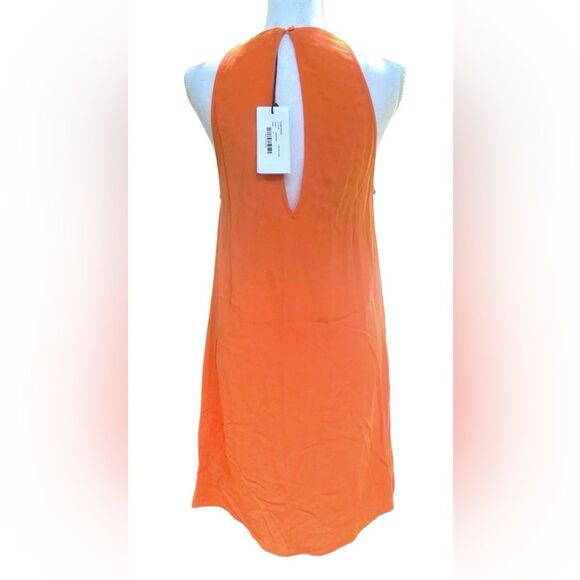 BA&SH Fiam Wm’s Sz Med Orange Sleeveless Halter Neckline Keyhole Back Mini Dress - Picture 4 of 7